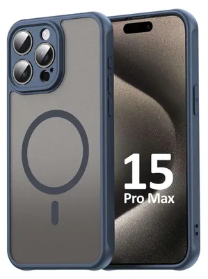 Produktbild von Handyhülle für Apple iPhone 15 Pro Max Matt Case Schutzhülle Kratzfest Passgenau Blau