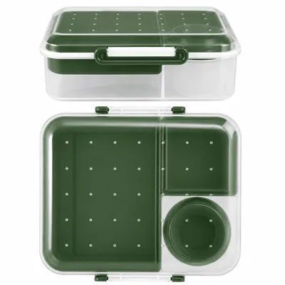 Produktbild von Lunchbox Butterbrotdose Brotdose Kunststoff Brotbox Sandwich Dose Box Grün