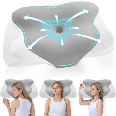 Productafbeelding van Ergonomisch nek- en schouderkussen - Viscoschuim, 62x37x12 cm
