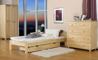 Produktbild von Kiefer Massivholz Bettgestell 80 x 200 cm Natur