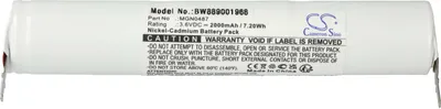Produktbild von vhbw Akku Ersatz für Schneider OVA TD110431 für Fluchtweg, Notfallbeleuchtung (2000 mAh, 3,6 V, NiCd)
