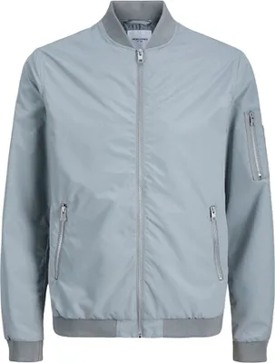 Produktbild von Jack & Jones 12165203_7826_S, Bomber, Uni, Erwachsener, Reißverschluss, Polyester, Grau