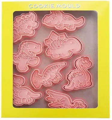 Image de Petits moules à gâteaux en plastique - dinosaures - 8 pièces