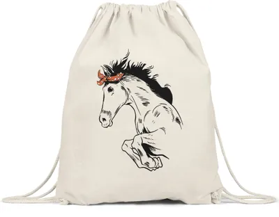 Produktbild von Pferd Turnbeutel Gymsack Hengst Tier Liebe Reiten Modern  Pferdeflüsterer Ausritt Pferdeliebhaber Reiterin Sport