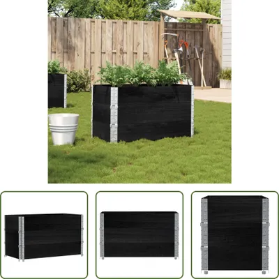 Produktbild von The Living Store Pflanzkasten Schwarz 100x50 cm Massivholz Kiefer