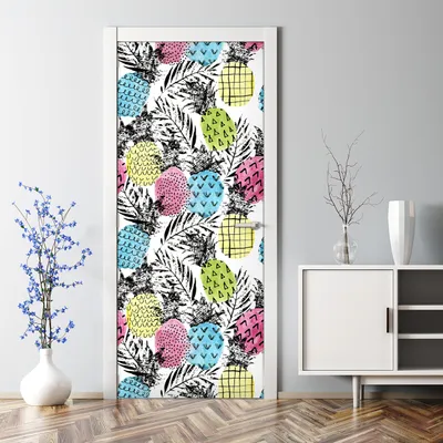 Produktbild von Dekorative Türposter selbstklebend Klebefolie Wandaufkleber Türaufkleber Bunte blau rosa 85 x 200 cm