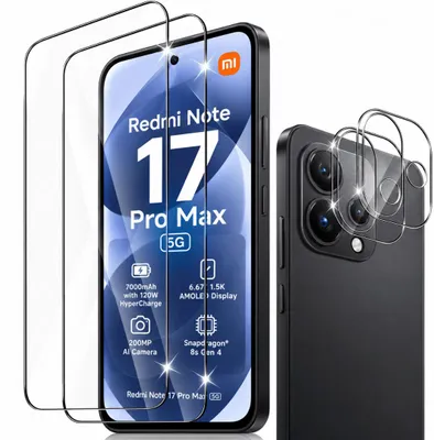 Produktbild von 2x Schutzglas für Xiaomi Redmi Note 17 Pro Max 5G Display Kamera Full Screen 9H