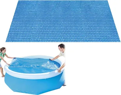 Image de Couverture de piscine - Couverture solaire - Isolation de piscine - Résistant aux UV et à la pluie - 220 x 150 cm - Bleu