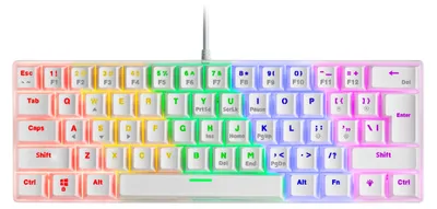 Productafbeelding van MK60 Wit, Mechanisch Gaming Toetsenbord FRGB, Antighosting