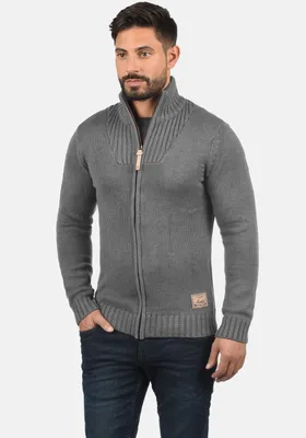 Produktbild von SOLID SDPoul Herren Strickjacke Cardigan Grobstrick Pullover mit Stehkragen Baumwollmischung Regular fit