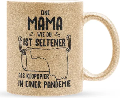 Produktbild von 22Feels Glitzertasse Gold Mama Geschenk Muttertag Mutter Geburtstag Kaffeetasse Frauen Weihnachten Haferl Geschenkidee Bürotasse