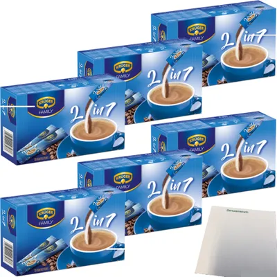 Produktbild von Krüger Family Kaffee-Sticks 2in1 6er Pack (6x140g Packung) + usy Block
