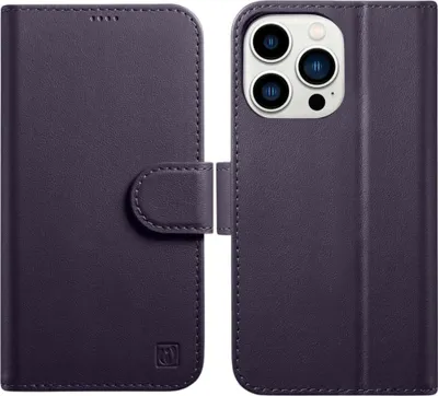 Image de Icarer Wallet Case 2In1 Iphone 14 Leather Case with Anti-Rfid Flap Dark Purple (Wmi14220725-Dp)
