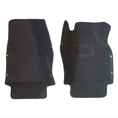 Produktbild von Auto Fußmatten Set für SUV 2009–2016 2-Sitzer – Kunstleder Schwarz Blau, Wasserdicht, Allwetter, Vollabdeckung, Antirutsch