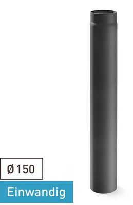 Produktbild von Raik Basic Rohr 150mm gussgrau L: 1000mm für Rauchrohr / Ofenrohr