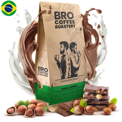 Produktbild von Bro Coffee Roastery - Kaffeebohnen Brazil Samba 1kg - Frisch Geröstet - Spezialitäten Kaffee - 100% Arabica - Mittelhelle Röstung - Ganze Bohne, KI-generiertes Bild