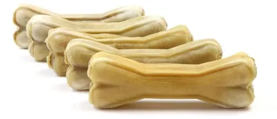 Zdjęcie produktu dla DOGBOSS, 100% naturalne kości do żucia dla psów, skóra wołowa z podgardle, 5 sztuk, 22 cm – rozmiar 1,05 kg (opakowanie)