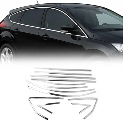 Obrázek produktu pro Okenní lišty pro Ford Focus hatchback 2011-2015 nerezová ocel 12ks