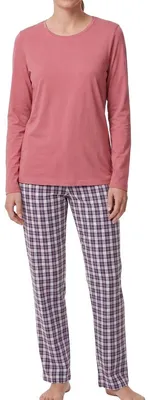 Produktbild von Ammann Mix & Match Schlafanzug Set aus Langarm-Shirt und langer Hose, Angenehmer Tragekomfort, Hose mit Gummizug und Kordel