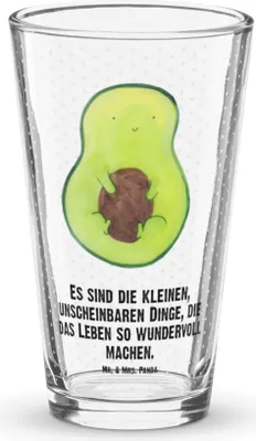 Produktbild von Mr. & Mrs. Panda Glas Avocado Kern - Transparent - Geschenk, Pintglas, Pflanze, Spruch Leben, Baby, Wasserglas, Wunder, Cocktailglas, Tumbler, Saftglas