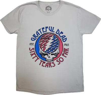 Produktbild von Grateful Dead - "Stealie 60" T-Shirt für Herren/Damen Uni RO13130 (M) (Grau)