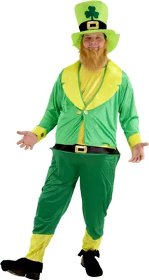 A man wearing a leprechaun costume.