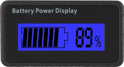 Imagen del producto de Pantalla retroiluminada en azul para indicar el nivel de batería, modelo GY-6H, compatible con baterías de 12-48V, indicador universal de capacidad de batería y voltímetro