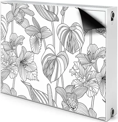 Produktbild von Magnet Radiator Magnet Mat Heizkörper Heizung Verkleidung Abdeckung 100x60 cm  - Blumen, Konturen