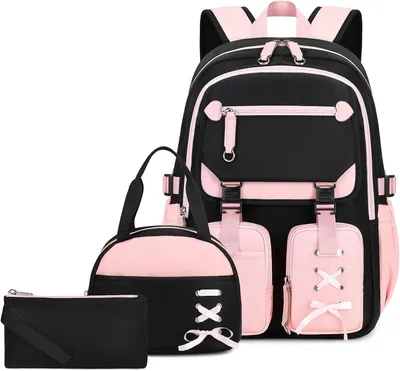 Produktbild von Schulranzen 3-teilig, für Teenager, mit Lunchbox und Federmäppchen, für Schule