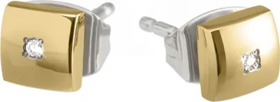 Image de Boccia Titan dames clou d'oreille plaqué or avec brillant 05
