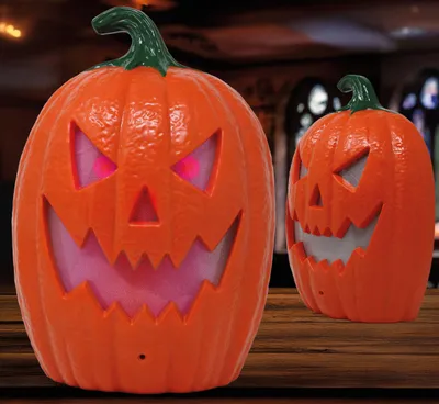 Immagine prodotto di Zucca di Halloween Decorazione Luce Suono Spaventoso Giardino Festa Accessori Colori, Colore: Arancione