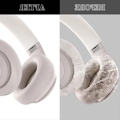 Ersatz-Ohrpolster für kabellose On-Ear Kopfhörer, weiches Eiweißleder und schalldämpfender Memory-Schaum (Sandstone)