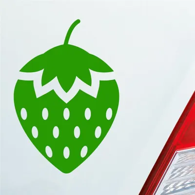Produktbild von Auto Aufkleber Erdbeere Frucht Beere dominant sm Devot Domina 9,5x14 cm Hellgrün Sticker Heckscheibenaufkleber