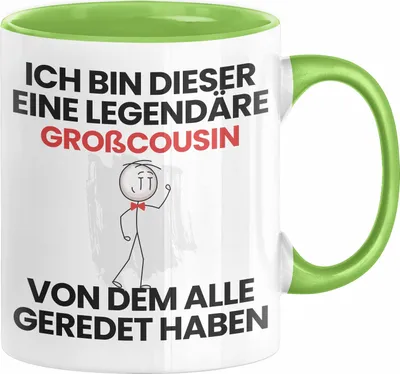 Produktbild von Großcousin Geschenk Tasse Lustige Geschenkidee Geburtstag für Großcousin Ich Bin Dieser Legendäre Großcousin Von Dem Alle Geredet Haben Kaffee-Becher (Grün)