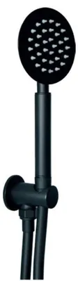Produktbild von Duschset schwarz matt mit Brausehalter Schlauch und Handbrause