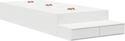 Image de Cadre de lit avec rangement Blanc 90 cm Bois d'ingénierie