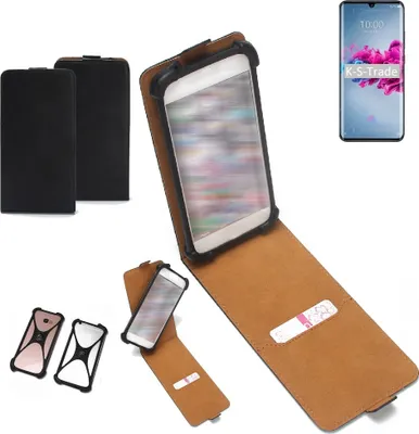 Produktbild von K-S-Trade Handyhülle Schutzhülle kompatibel mit ZTE Axon 11 5G Hülle Case Cover Flip Style Bumper schwarz 1x