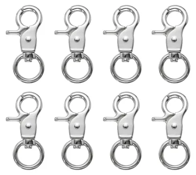 Karabinerhaken Schlüsselanhänger 13,2 mm, 8 Stück, Zinklegierung, drehbar