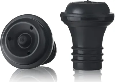 Image de Lot de 2 bouchons de bouteille - En silicone - Noir