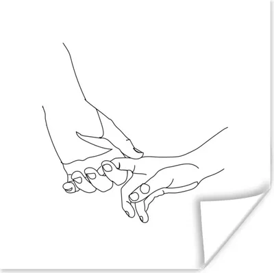 Produktbild von MuchoWow® Poster Beziehung - Strichzeichnung - Hand 50x50 cm - Wohnzimmerdekoration