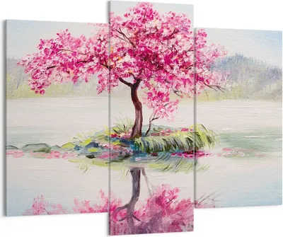 Produktbild von Bild auf Leinwand - Leinwandbild - Baum Abstraktion - 130x100cm - Wand Bild - Wanddeko - Leinwanddruck - Bilder - Kunstdruck - Wanddekoration - Leinwand bilder - Wandkunst - CB130x100-3805