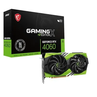 Produktbild von MSI GAMING GeForce RTX 4060 X NV EDITION 8G, GeForce RTX 4060, 8 GB, GDDR6, 128 Bit, 7680 x 4320 Pixel, PCI Express 4.0