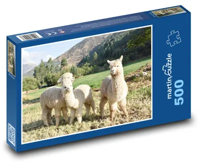 Produktbild von Puzzle 500 Peruanische Landschaft mit Alpakas - martinpuzzle