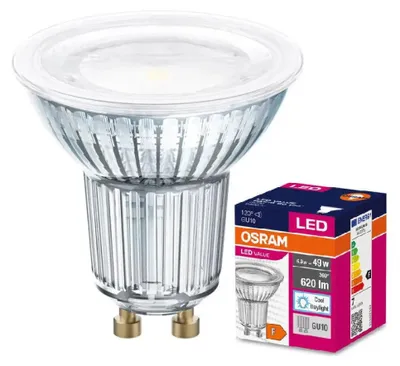 Zdjęcie produktu dla OSRAM HOMELIGHTING 4058075096745 LED (monochrome) EEC F (A - G) GU10 Par 16 6.9 W = 49 W Daylight white (Ø x H) 50 mm x 54 mm 1 pc(s)