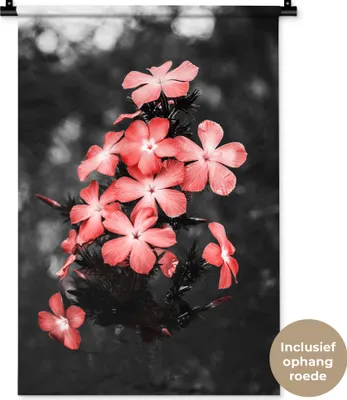 Produktbild von MuchoWow® Wandteppich Wandbehang Blumen - Rosa - Farbe 60x90 cm Tapisserie Dekoration Wandtuch - Foto-Teppich - Abwaschbar