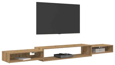 Zdjęcie produktu dla vidaXL Szafka pod telewizor do montażu na ścianie z uchwytem ściennym, dąb Artisan