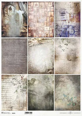 Immagine prodotto di ITD carta di riso per decoupage, A3 888L lettere antiche, pizzo, guipure
