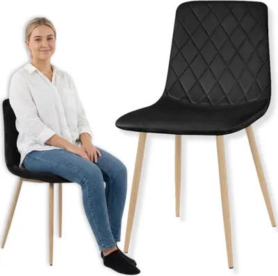 Zdjęcie produktu dla Krzesło tapicerowane welurowe do salonu kuchni jadalni velvet loft jasne nogi