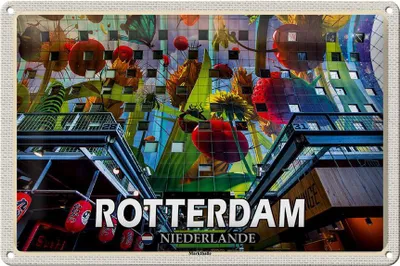 Produktbild von Blechschild Reise 30x20cm Rotterdam Niederlande Markthalle