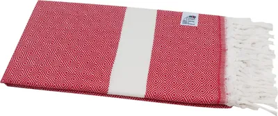 Produktbild von Saunatuch Hamamtuch Badetuch "Diamant" myHamam rot weiß